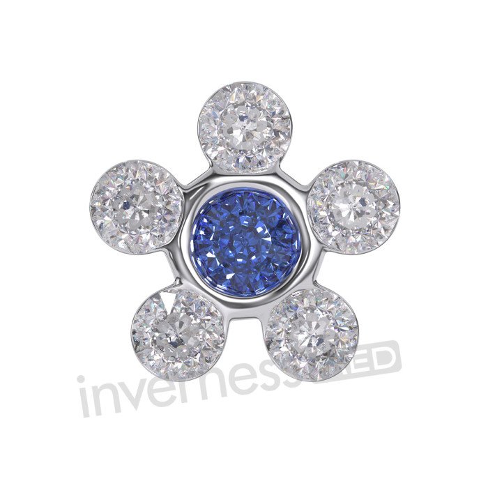 Серьги Inverness 119st Flower Crystal TITANIUM