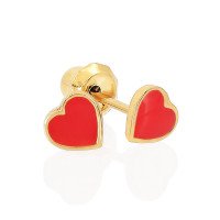 Серьги Inverness 840C-2 Heart Red Enamel 5mm